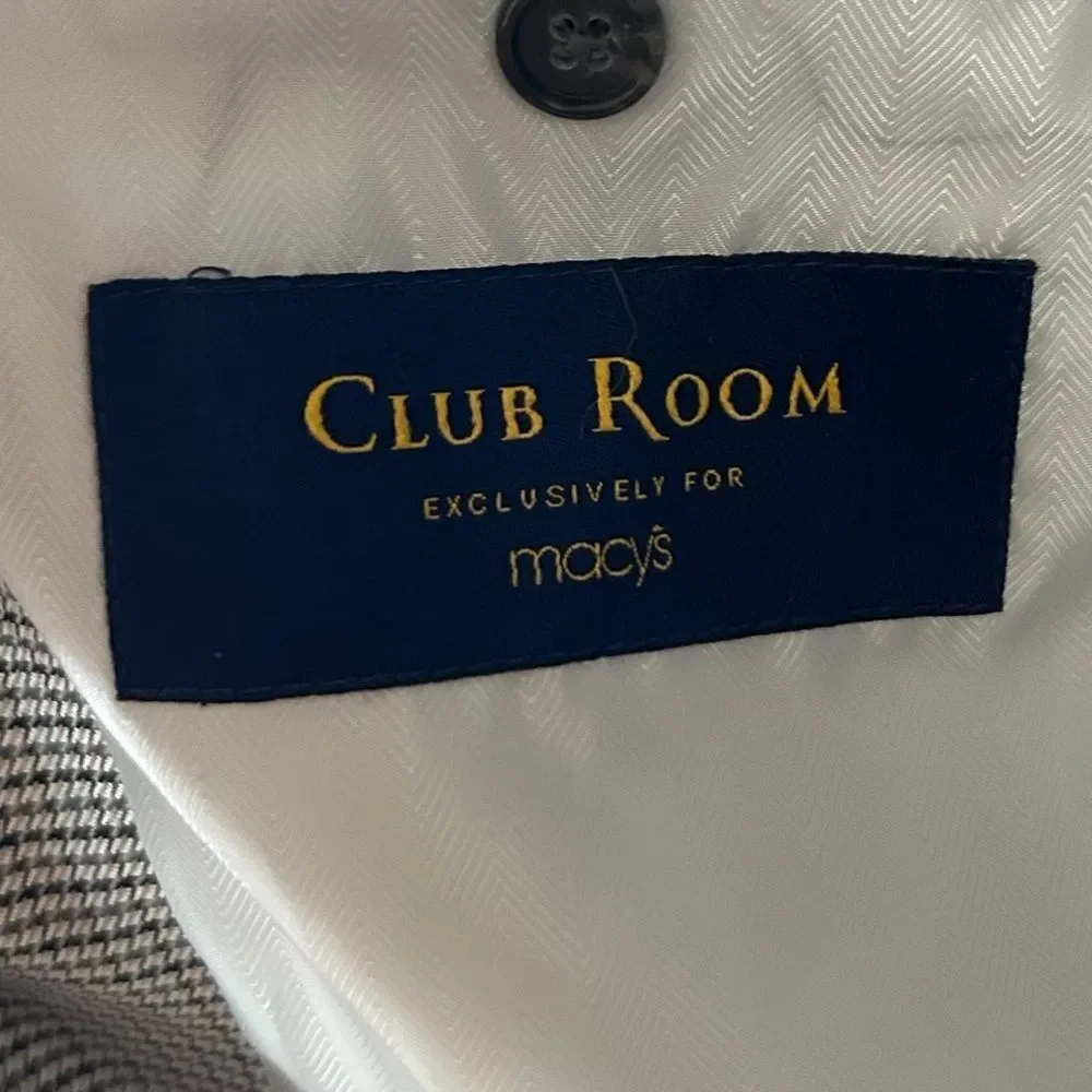 Club‎ Room by Macy’s Houndstooth Plaid Blazer 42 R